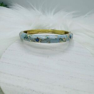Blue Flower Enamel Cloisonne Bracelet Bangle Style 1